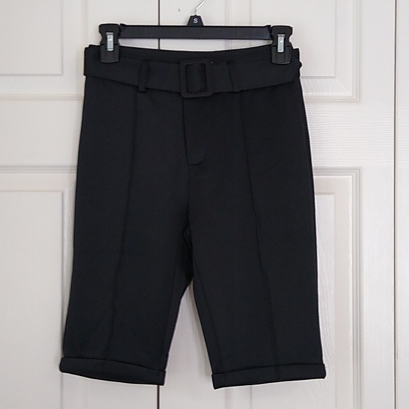 NEW Fashion Nova Walk In The Park Biker Trouser - Black - Picture 3 of 16